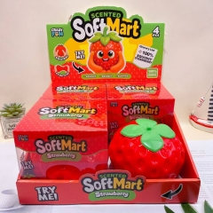 4PCS/SET Strawberry Shape Squeeze Toy Anti Stress Release