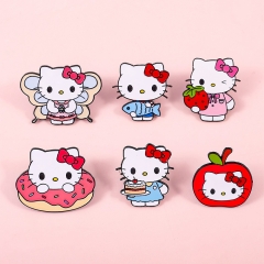 6 Styles Sanrio Hello Kitty Cartoon Pin Anime Alloy Brooch