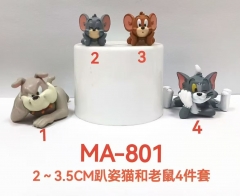 4PCS/SET 2~3.5CM Tom and Jerry Cartoon Anime PVC Figure