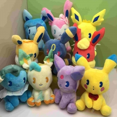 10PCS/SET 25CM Pokemon Eevee Cartoon Anime Plush Toy Doll