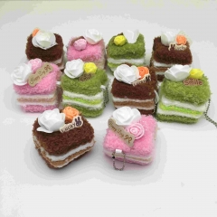 10PCS/SET 6CM Cute Cake Cartoon Anime Plush Toy Pendant