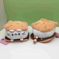 17CM 胖吉猫毛绒公仔夹心饼干造型跨境爆款玩偶