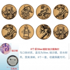 3 Styles 58mm 8PCS/SET Delta Force Cartoon Pin Anime Tinplate Brooch