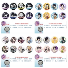 4 Styles 58mm 8PCS/SET Demon Slayer: Kimetsu no Yaiba Cartoon Pin Anime Tinplate Brooch