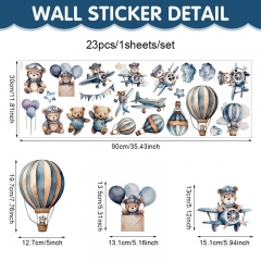 90*30cm Teddy Bear Cartoon PVC Anime Sticker