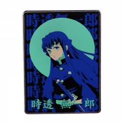 Demon Slayer: Kimetsu no Yaiba Tokitou Muichirou Cartoon Decorative Alloy Anime Brooch Pin Badge