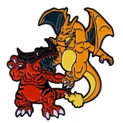 Pokemon Charizard Cartoon Decorative Alloy Anime Brooch Pin Badge