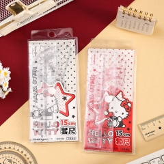 KT841050三丽鸥15cm尺子套装卡通4件套尺子学生测量直尺文具
