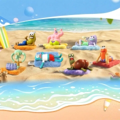 （Officially Licensed ）6PCS/SET SpongeBob SquarePants Bikini Bottom Cartoon Surprise Blind Box Anime Plush Toy Figures