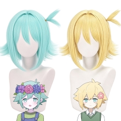 (35cm170g)cosplay假发 Omori 贝瑟尔 Basil 加蓬发丝 仿真头双色拼搭