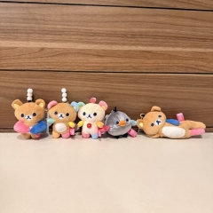 5 Styles 10cm Rilakkuma Cartoon Anime Plush Toy Pendant