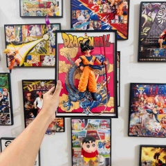 A4七龙珠20周年拿棍悟空手办立体画