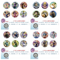 4 Styles 75mm 6PCS/SET JoJo's Bizarre Adventure Cartoon Pin Anime Tinplate Brooch