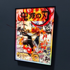 带电)鬼灭之刃炎柱炼狱杏寿郎 创意手办冲出3D立体灯画装饰画摆件