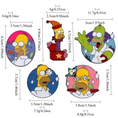 5 Styles The Simpsons Cartoon Pin Anime Alloy Brooch