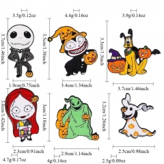 6 Styles The Nightmare Before Christmas Cartoon Pin Anime Alloy Brooch