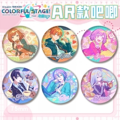 75mm 10 Styles HATSUNE MIKU: COLORFUL STAGE! Cartoon Pin Anime Tinplate Brooch