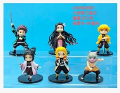 6PCS/SET Demon Slayer: Kimetsu no Yaiba Cartoon Anime PVC Figure