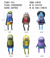 OPP Bag）6PCS/SET SpongeBob SquarePants Bikini Bottom Cartoon Anime PVC Figure
