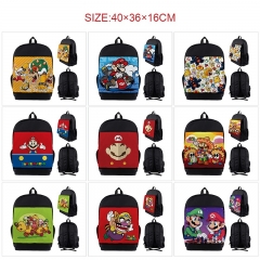 10 Styles Super Mario Bro Cartoon Anime Canvas Backpack Bag