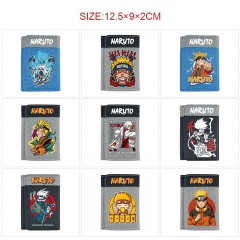 火影-10款 动漫帆布三折叠暗扣折叠拼色帆布钱包