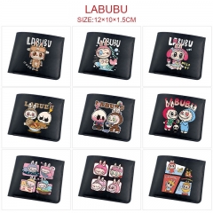 labubu 13款 动漫软皮按扣二折钱包