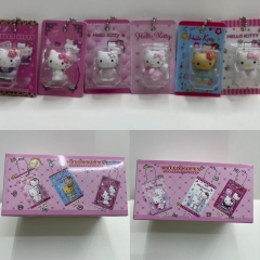 6PCS/SET Hello Kitty Cartoon Anime PVC Figure Pendant