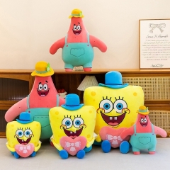 40cm-80cm 2 Styles SpongeBob SquarePants Patrick Star Cartoon Anime Plush Doll Toy
