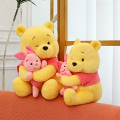 皮杰猪维尼熊公仔毛绒玩具可爱抱心小熊女生睡觉抱枕