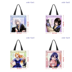 33*38cm 5 Styles The Classroom of a Black Cat and a Witch Cartoon Shopping Bag Canvas Anime Handbag
