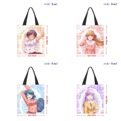 33*38cm 4 Styles You Can't Be In a Rom-Com with Your Childhood Friends! Cartoon Shopping Bag Canvas Anime Handbag