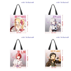 33*38cm 5 Styles Re: Life in a Different World from Zero Cartoon Shopping Bag Canvas Anime Handbag