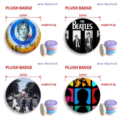 58mm 5 Styles The Beatles Cartoon Plush Pin Anime Brooch