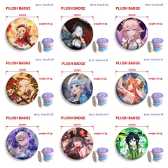 58mm 22 Styles Genshin Impact Cartoon Plush Pin Anime Brooch