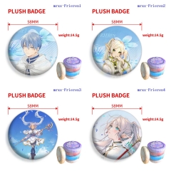 58mm 8 Styles Frieren: Beyond Journey's End Cartoon Plush Pin Anime Brooch