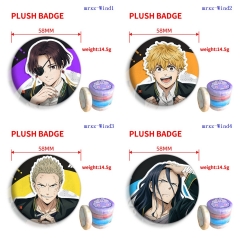 58mm 8 Styles Wind Breaker Cartoon Plush Pin Anime Brooch