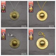 4 Styles One Piece Cartoon Necklace Anime Keychain