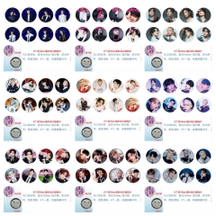 stray kids 11 8款一套圆形镭射细沙膜胸针 58mm