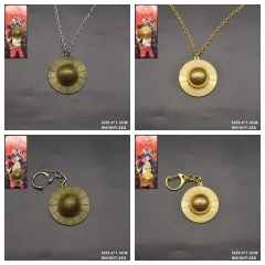 4 Styles One Piece Cartoon Necklace Anime Keychain