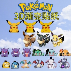 背胶款 宝可梦 Pokemon 神奇宝贝 皮卡丘 3D变图 渐变光栅 贴纸 冰箱贴