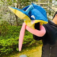 新款33cm甲贺忍蛙帽忍者蛙泡沫蛙蓝色帽子毛绒公仔优质版