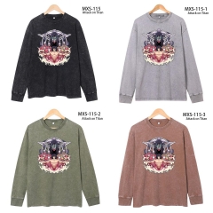 5 Styles Attack on Titan/Shingeki No Kyojin Cartoon Anime Long Sleeve T shirt