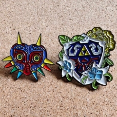 塞尔达传说魔吉拉面具胸针盾牌卡通游戏金属徽章冒险游戏珐琅别针
