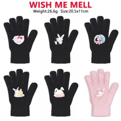 6 Styles Sanrio WISH ME MELL Cartoon Anime Warm Winter Gloves