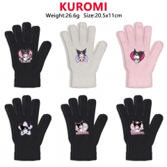 10 Styles Sanrio Kuromi Cartoon Anime Warm Winter Gloves