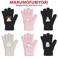 10 Styles Sanrio MARUMOFUBIYORI Cartoon Anime Warm Winter Gloves
