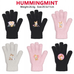 6 Styles Sanrio HUMMINGMINT Cartoon Anime Warm Winter Gloves