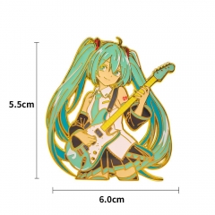 MIKU金属徽章chu音未来仿珐琅金属胸针 日系动漫可爱书包配饰pin
