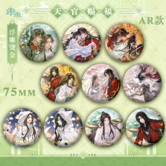 75mm AR款天关吧唧PET双闪徽章浮雕烫金工艺谢怜花城胸章新款谷子周边