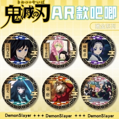 75mm 鬼灭之刃X雕金2系列AR款徽章柱合会议小芭内天元童磨马口铁谷子